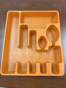 Vtg Rubbermaid Orange Utensil Silverware Drawer Organizer Holder Retro #2922 - Picture 1 of 14