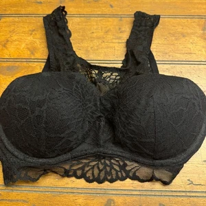 ROSA Victoria's Secret Negro Encaje Bralette Push Up Sujetador Bralette Talla S P - Imagen 1 de 6