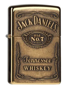 Encendedor Zippo latón pulido placa Jack Daniels 60001212 mechero - Imagen 1 de 4