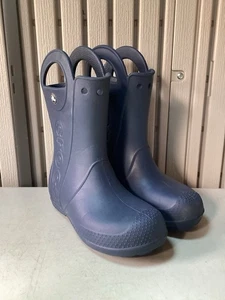 Kids Crocs Wellies Handle It Iconic Comfort Boots Navy - Unisex - Size Junior 3 - Picture 1 of 24