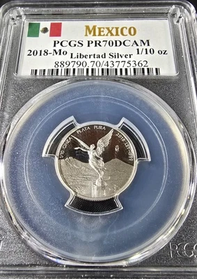 2018-Mo Mexico 1-1/10th Oz  PR70DCAM - Image 1 of 4