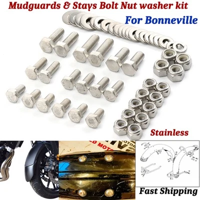Mudguards & Stays Stainless Bolt Nut washer kit For Triumph Bonneville T140 T120 - Image 1 of 4