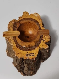 Bandeja de ceniza de recuerdo de colección Tercera Acoures México madera burl - Imagen 1 de 7