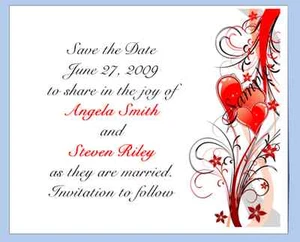 100 Personalized Custom Heart Flower Border Wedding Save The Date Cards - Picture 1 of 1