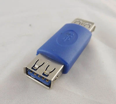 USB 3.0 Type A External Female To Female Connector Cable Extender Adapter Blue - Image 1 of 4