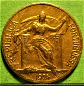 Sehr selten, Portugal, 50 Centavos, 1924, Aluminium-Bronze - Bild 1 von 2