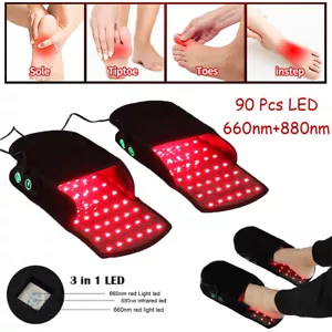 2 Slippers: LED Infrared Red Light Therapy FOR Foot Neuropathy Joint Pain Relief - Picture 1 of 11