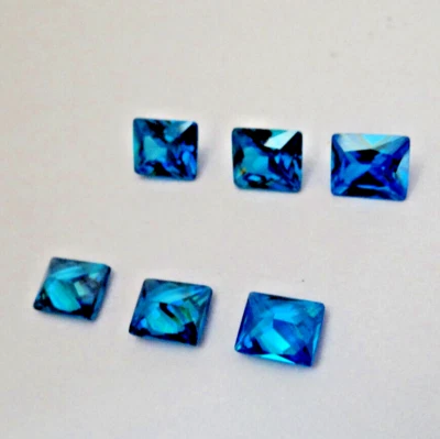 32.5CT SWISS BLUE  BAGUETTE PRINCESS CUT   10X8MM  6 PCS  GEMSTONE 50% DISCOUNT Foto 1 de 3