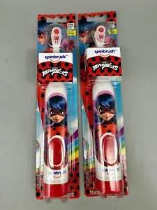 Miraculous Ladybug Spinbrush Kids Battery-Powered Toothbrush 2 PACK - Picture 1 of 3