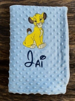 Manta Bebé Bordada Personalizada Con León Simba |Regalo Baby Shower Foto 1 de 4