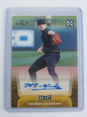 2020 Leaf Draft MASON HICKMAN #BA-MH2 Gold Auto Rookie RC - Cleveland Indians - Image 1 of 2