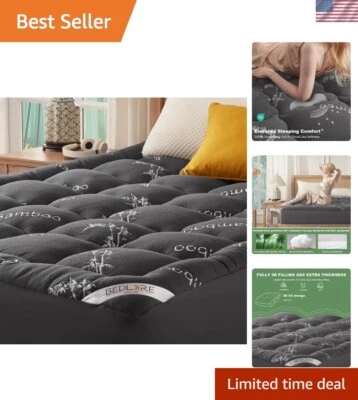 Colchón King Viscosa Bambú Grueso Almohada Superior Transpirable Lavable Foto 1 de 4