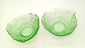 Vintage Wikinger Kunst Glas Dalzell 2er Set Grünkohl Salat Salat Schüsseln - Bild 1 von 8