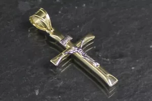 Kreuzanhänger, Goldanhänger aus 585er Gelb-/Weißgold (14 Karat) - Bild 1 von 8