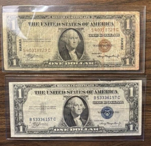 1935 A Hawaii $1 Silver Certificate & 1935A $1 Silver Note Lot Of 1 Each - Picture 1 of 6