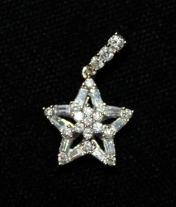 NEW 18k White Gold/Palladium Natural Diamond Star Pendant, ~1.0ctw, 4.5grams - Picture 1 of 11