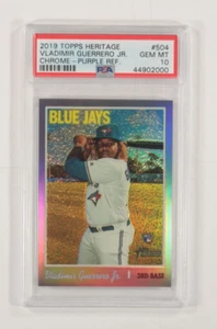 2019 Topps Heritage Vladimir Guerrero Jr. Chrom Lila Ref. #504 PSA 10 Gem MT - Bild 1 von 3
