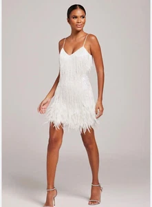 Nadine Merabi Lottie Dress White - Brand New With Tags UK 10 / S/M - Picture 1 of 10