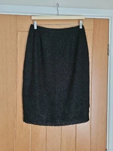 REISS BLACK SPARKLY SKIRT ~ SIZE UK 12 FORMAL PARTY CRUISE VGC - Picture 1 of 8