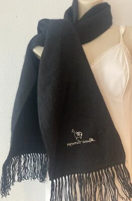 Cachecol 100% pele de alpaca Camargo Peru peruano preto unissex 66" X 9" quente macio - Imagem 1 de 4