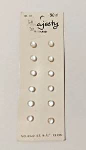 Vintage Majesty waschbare gekrempelte Knöpfe Nr. 8542 Größe 9 1/4 Zoll Made in Japan unbenutzt - Bild 1 von 3