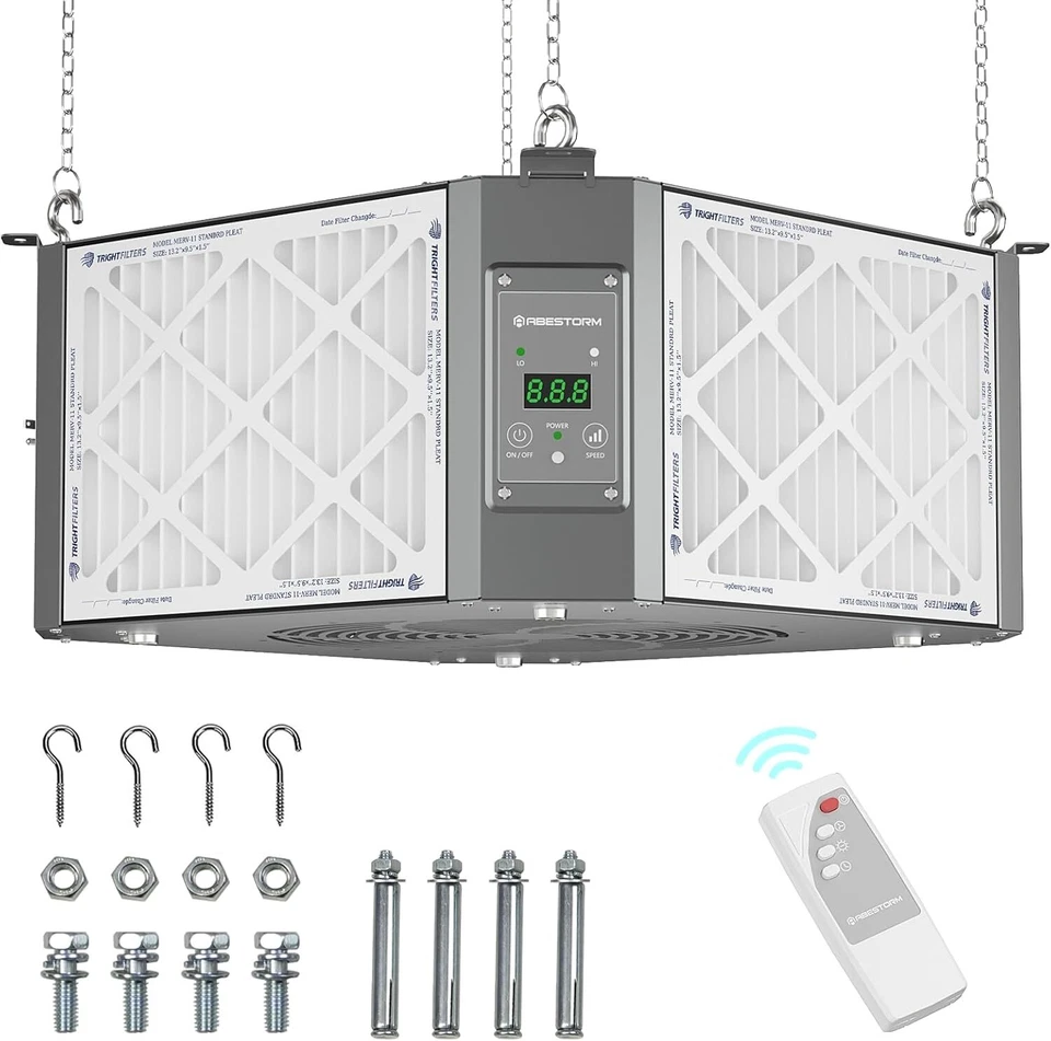 ABESTORM 360° Intake Air Filtr System 1350CFM Hanging Woodworking Dust Collector
