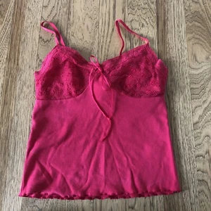 Women's Express Spaghetti Strap Tank Top Pink Lace S Shelf Bra - Picture 1 of 11