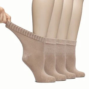 Hugh Ugoli Lightweight Women's Diabetic Ankle Bamboo Thin Socks, 4 Pairs - Picture 1 of 55