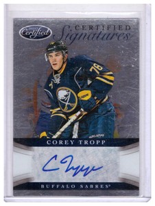 Corey Tropp 2012-13 Certified Signatures Card #CS-TRO