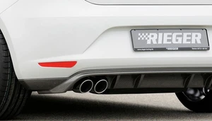 Seat Leon FR (2012-on) RIEGER Rear Bumper Insert / Diffuser - Gloss Black - Picture 1 of 1