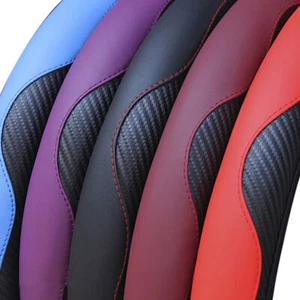Funda Volante 15", Protector Volante, Protector Volante Coche Cubierta Volante PU CUERO 38cm. - Imagen 1 de 16