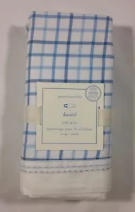 Neu mit Etikett Pottery Barn Baby Kinder Daniel blau/weiß kariert Bio-Baumwolle Bett Krippe Rock - Bild 1 von 1