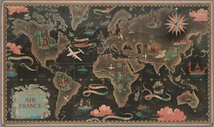 Boucher. [Ungewöhnlich schöne Bildkarte für Air France]. um 1947 - Bild 1 von 1