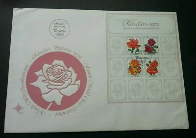[SJ] South Africa Roses 1979 Flower Flora Plant (miniature FDC) *see scan - Image 1 of 4