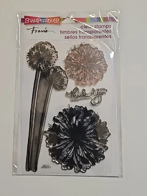 Agapanthus Thanks & Flower Clear Acrylic Stamp Set by Stampendous SSC1111 - Image 1 of 2