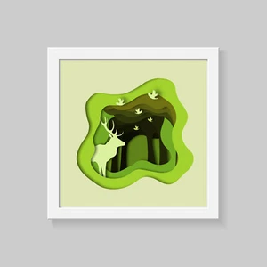 Wald Wandbild, Wald 3D Effekt Druck Poster, Wald Thema Wanddruck - Bild 1 von 16