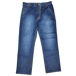 Gino Green Global Jeans 34x30 | Men's Baggy Denim | Y2K Gold Red Embroidery - Picture 1 of 6