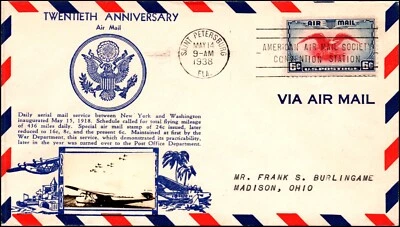 Scott C23 - 6 Cents Eagle Airmail Crosby FDC Typed Address FDC Planty C23-41A - Image 1 of 2