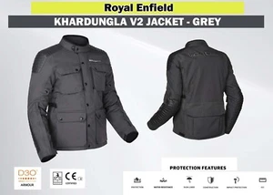 ROYAL ENFIELD "KHARDUNGLA V2 JACKET-GREY" CE CERTIFIED - Picture 1 of 20