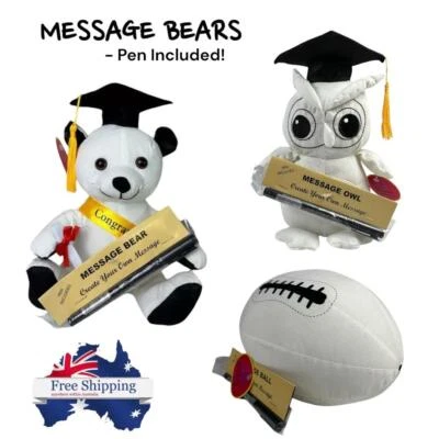 Congratulation Graduation Bear Owl Ball Message & Signature with Autograph Pen - image 1 of 4
