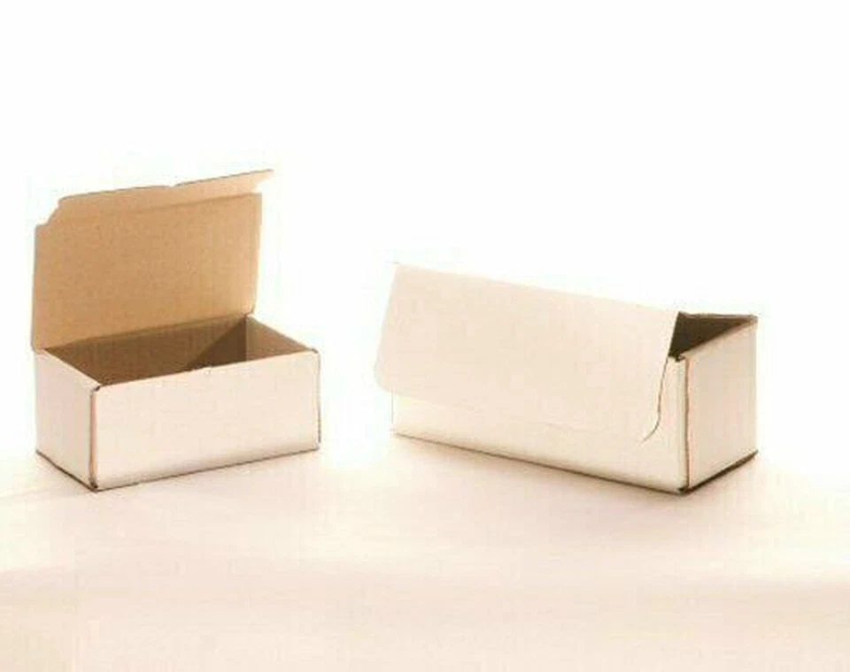 50 7" X 4" X 3" White Corrugated Mailers Die Cut Tuck Flap Boxes Free Shipping - Image 1 of 4