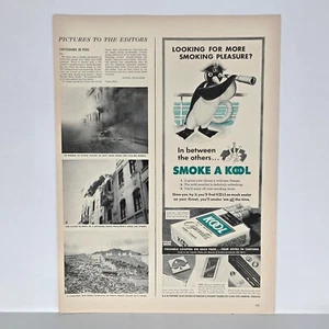 1940 Kool Menthol Cigarettes Vintage Ad Cooling Smoke Mint Flavor Penguin Sailor - Picture 1 of 1