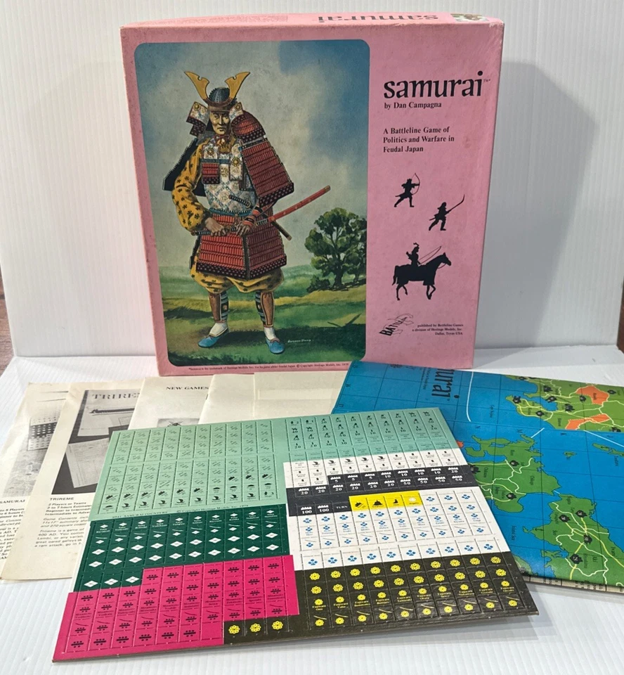¡SIN PERFORAR! Juego de Mesa Samurai 1980 Juego de Política y Guerra en Japón Feudal Foto 1 de 4