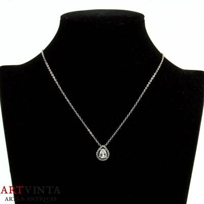 Vintage Collier Mit Farblosem Strass Metall Vintage Necklace With Rhinestones - Bild 1 von 4