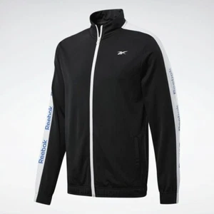 REEBOK Essentials Men's Training Linear Logo Track Jacket Black Size UK XL NEW - Picture 1 of 5