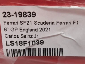 Maquetas de coches 1:18 Looksmart Ferrari SF21 GP Inglaterra 2021 Sainz Jr sin abrir embalaje original - Imagen 1 de 11