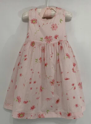 Vestido Niña 12 Meses Jillian’s Closet Rosa Estampado Floral Faja Corbata Forrada Foto 1 de 4