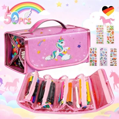 Pencil case content school pencil case pouch pencil case unicorn girl gift DHL - Image 1 of 4