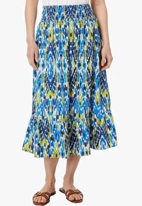 Nic + Zoe Diamond Dash Midi Skirt - Blue Multi - XS - New with tags - Picture 1 of 12