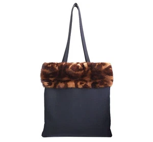 GF FERRE' Gianfranco Ferré Mink Fur Trim Shoulder Bag 38436658 - Picture 1 of 5